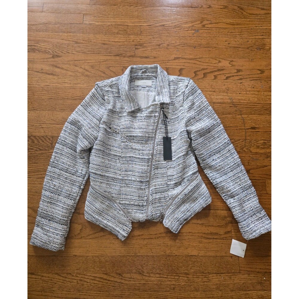 BLANKNYC Womens Tweed Fitted Zipper Moto Jacket Size Small NWT
